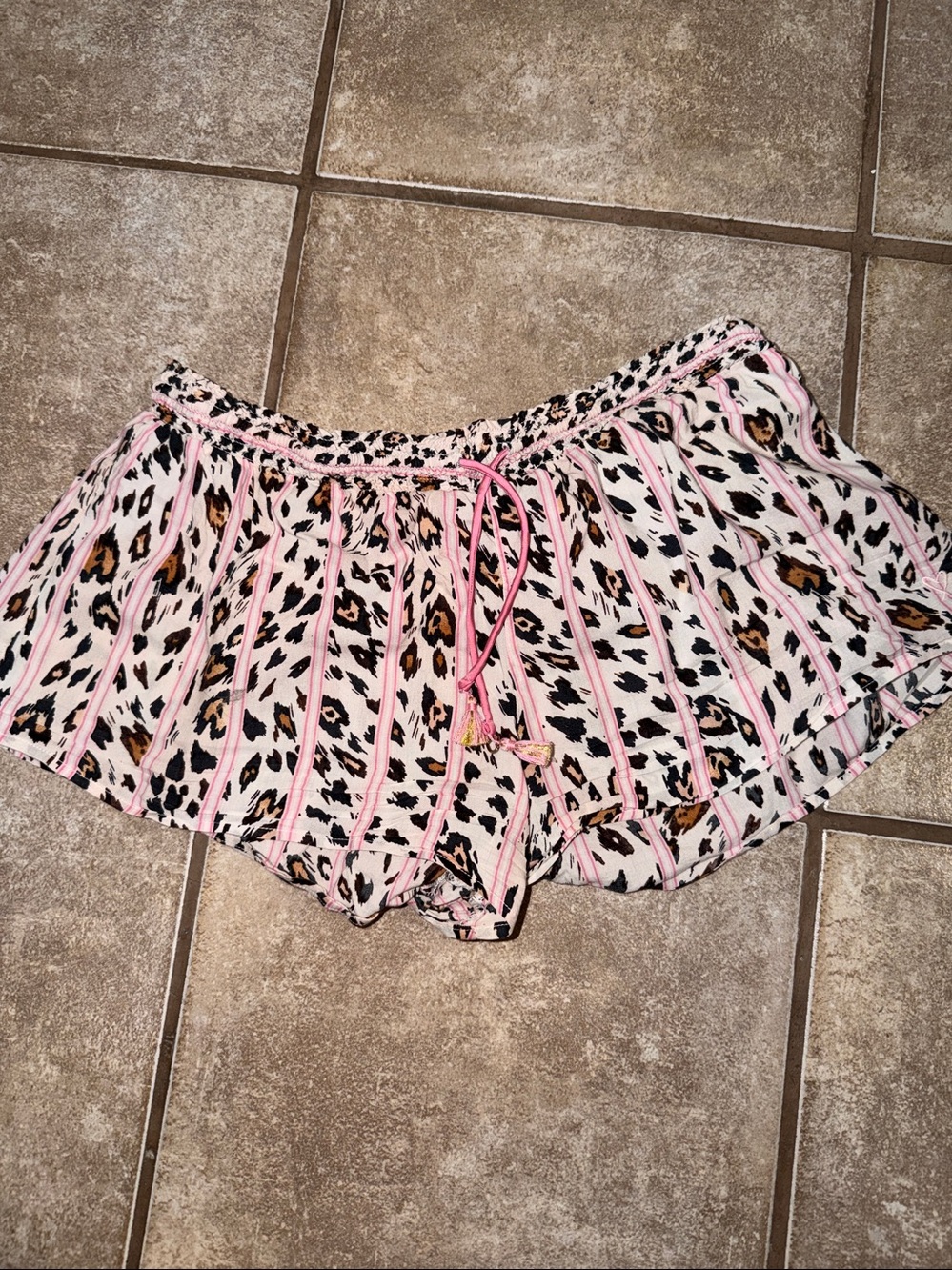 Victoria's Secret Pink Leopard-Print Drawstring Shorts